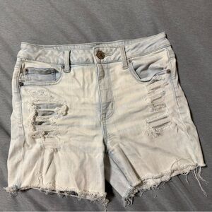 American Eagle Outfitters Light Denim Distressed Shorts
